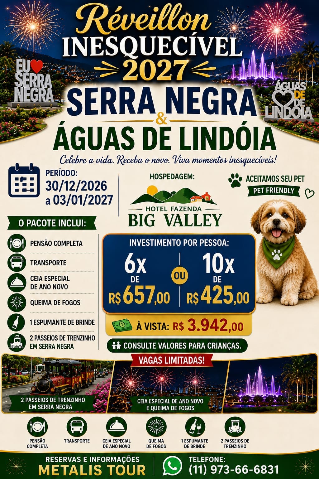 Reveillon Inesquecível 2027 - Serra Negra e Água de Lindóia