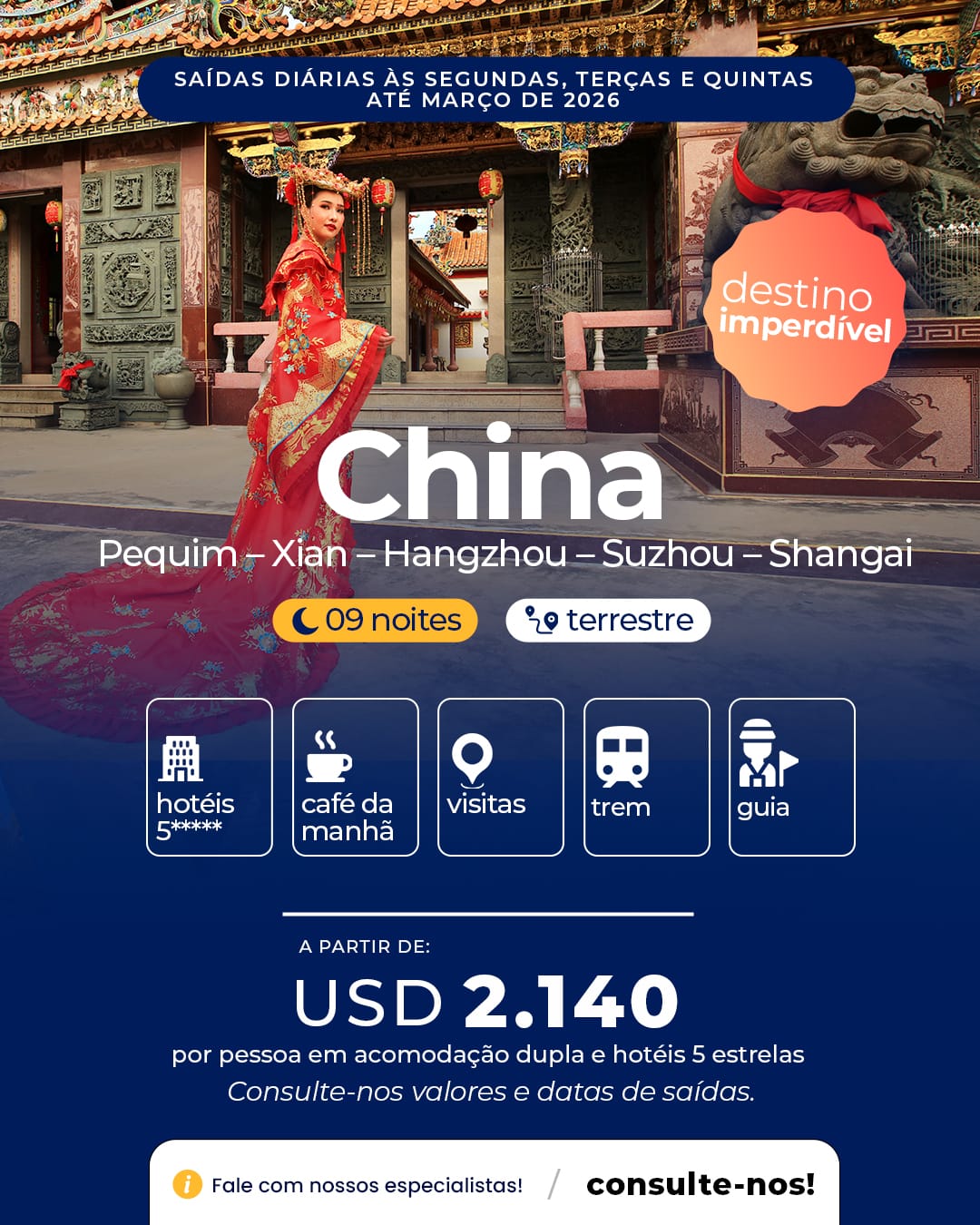 China - Imperdível - 09 Noites